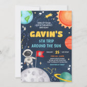 日宇宙のまわりに誕生日会 招待状 (正面)