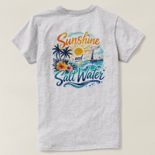 日差しと塩水 Tシャツ (デザイン裏面)