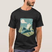 日差しの下の緑の草 Tシャツ (正面)