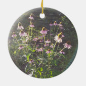 日差しの中のエキナセアの花 セラミックオーナメント (裏面)