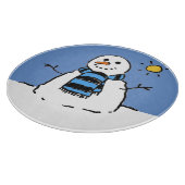 日差しの中の雪だるま カッティングボード (角)