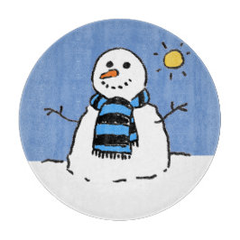 日差しの中の雪だるま カッティングボード