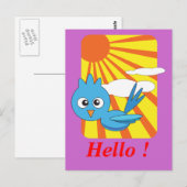 日差しの青い鳥 ポストカード (正面/裏面)