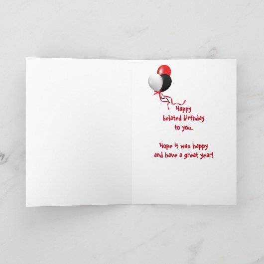 日差し誕生日亀 カード (内部)