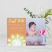 日帰りのまわりに最初の旅行の写真1日の誕生日 招待状 (スタンド正面)