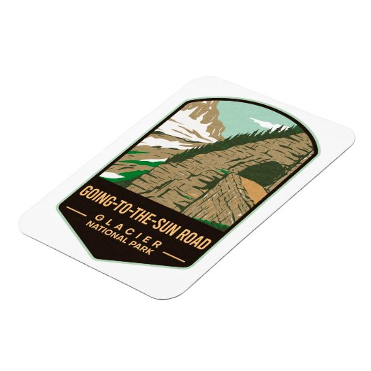 日帰り道路の氷河の国立公園 マグネット (左側)