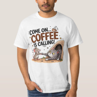 日常のコーヒー愛好家のためのコーヒーユーモア Tシャツ