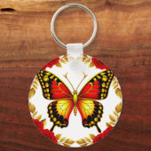 日常のスタイルに黄金の蝶とバラを 🦋 キーホルダー (裏面)
