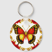 日常のスタイルに黄金の蝶とバラを 🦋 キーホルダー (裏面)