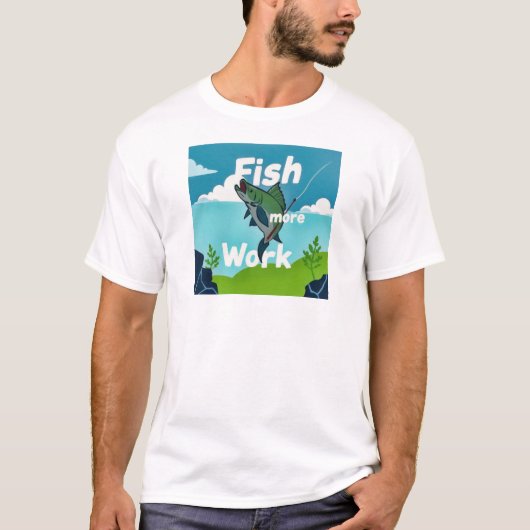 日常の煩わしさから釣りに逃避 Tシャツ (正面)
