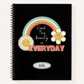 日常の美しいレトロスタイルで引用文を見つける ノートブック (正面)