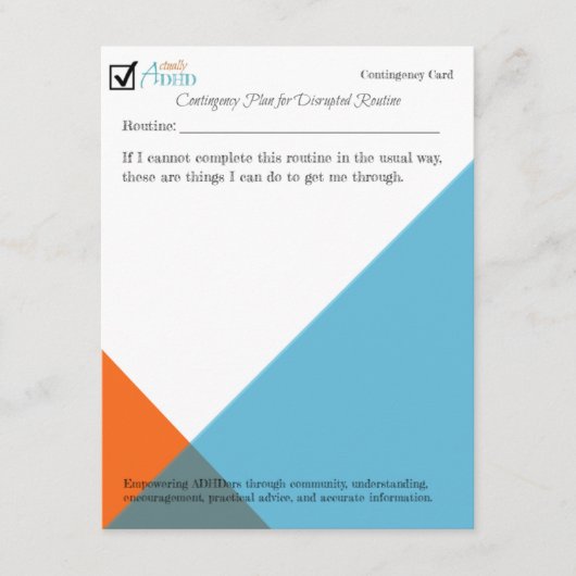 日常的な中断時カード (正面)