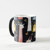 日常的に使用できるシームレスなラマパターンおもしろいデザイン モーフィングマグカップ (正面左)