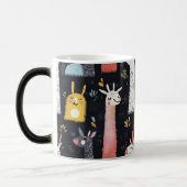 日常的に使用できるシームレスなラマパターンおもしろいデザイン モーフィングマグカップ (左)