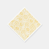 日当たりの良いひまわり模様 スタンダードカクテルナプキン (角)