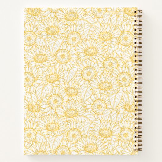 日当たりの良いひまわり模様 ノートブック (裏面)