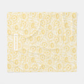 日当たりの良いひまわり模様 フリースブランケット (正面(横))