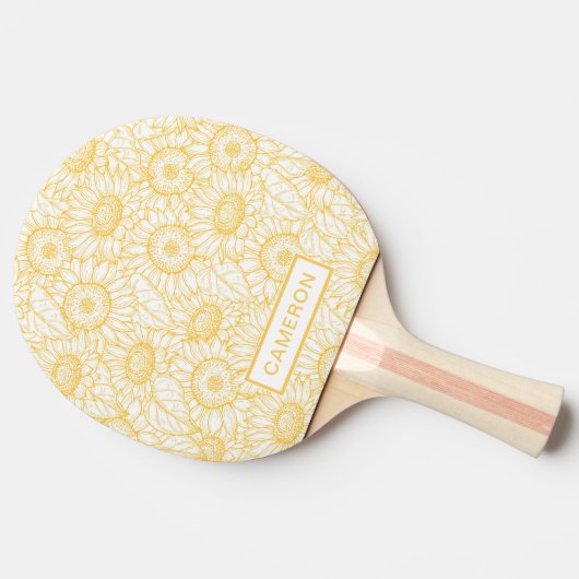 日当たりの良いひまわり模様 卓球ラケット (横)