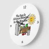 日当たりの良いキッチン ラージ壁時計 (傾斜)
