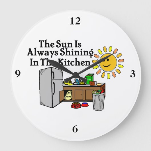 日当たりの良いキッチン ラージ壁時計 (正面)