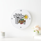 日当たりの良いキッチン ラージ壁時計 (ホーム)