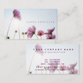日当たりの良いスマイル/ピンクデイジー花フローラ 名刺 (正面/裏面)