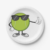 日当たりの良いテニスボール ペーパープレート (正面)