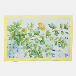 日当たりの良いハーブのキッチンタオル キッチンタオル