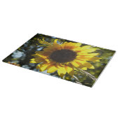 日当たりの良いヒマワリのガラス切り盤 カッティングボード (角)