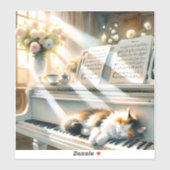 日当たりの良いピアノと猫のコテージコアの夢 シール (シート)