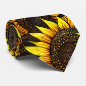 日当たりの良い大きなひまわりパターン ネクタイ (ロール)