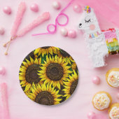 日当たりの良い大きなひまわりパターン ペーパープレート (パーティー)