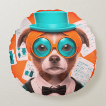 日当たりの良い子犬の丸枕