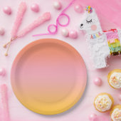 日当たりの良い審美的ピーチピンクイエローグラデーショングラデーション ペーパープレート (パーティー)