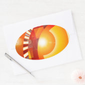 日当たりの良い幾何学的抽象化 楕円形シール (封筒)