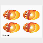 日当たりの良い幾何学的抽象化 楕円形シール (シート)