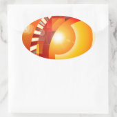 日当たりの良い幾何学的抽象化 楕円形シール (バッグ)