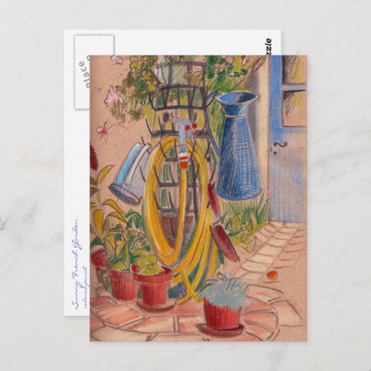 日当たりの良い庭フランスののはがきに午後 ポストカード (正面/裏面)