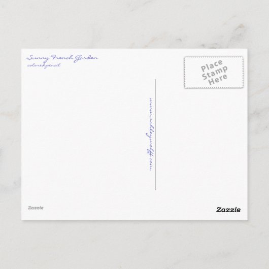 日当たりの良い庭フランスののはがきに午後 ポストカード (裏面)