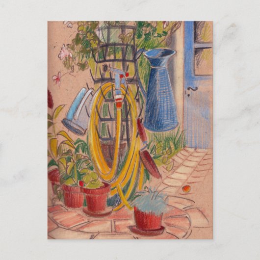 日当たりの良い庭フランスののはがきに午後 ポストカード (正面)