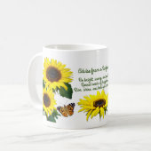 日当たりの良い感動的ヒマワリ コーヒーマグカップ (正面左)
