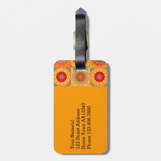 日当たりの良い抽象芸術フローラデザインラゲージタグ ラゲッジタグ (裏面縦)