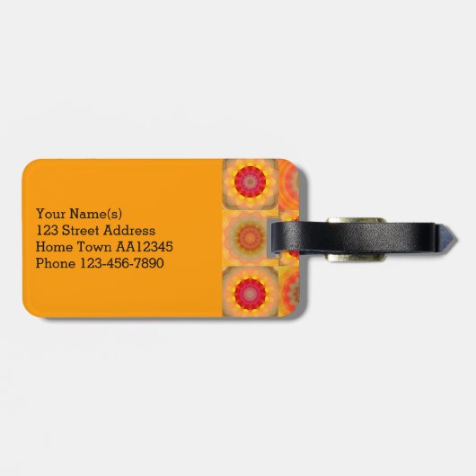 日当たりの良い抽象芸術フローラデザインラゲージタグ ラゲッジタグ (裏面横)
