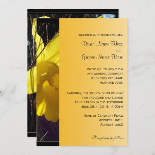 日当たりの良い水仙の花結婚式招待状 招待状 (正面/裏面)