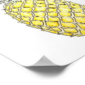 日当たりの良い状態：パイナップル ポスター (角)