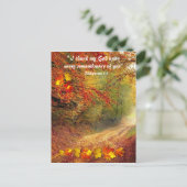 日当たりの良い秋の小道のクリスマスメッセージ カード ありがとう (スタンド正面)