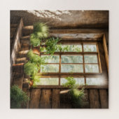 日当たりの良い窓に鉢植えの植物 ジグソーパズル (横)