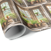 日当たりの良い窓の鉢植え ラッピングペーパー (ロールコーナー)