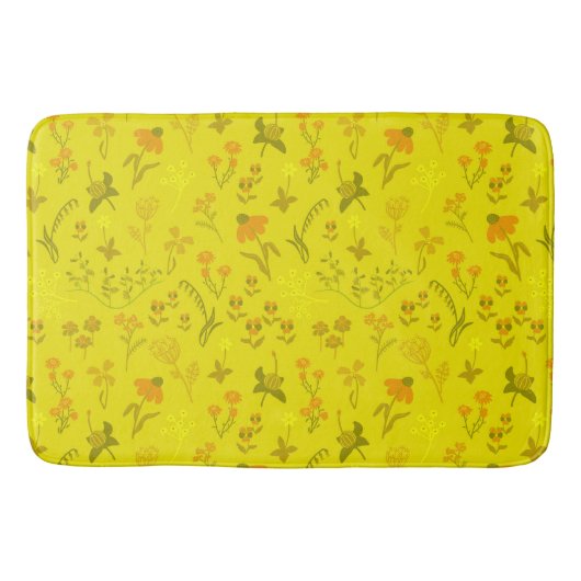 日当たりの良い草花 バスマット (正面)