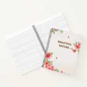 日当たりの良い赤面ピンクの花蝶の水色 ノートブック (内部)